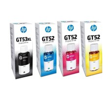 HP GT53XL Black GT52 Cyan Magenta Yellow Genuine Ink Set (Black+Color Set)